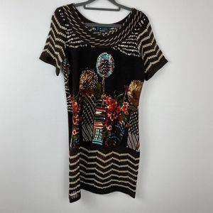 P. Luca Milano, Light multi colored short sleeve sweater.